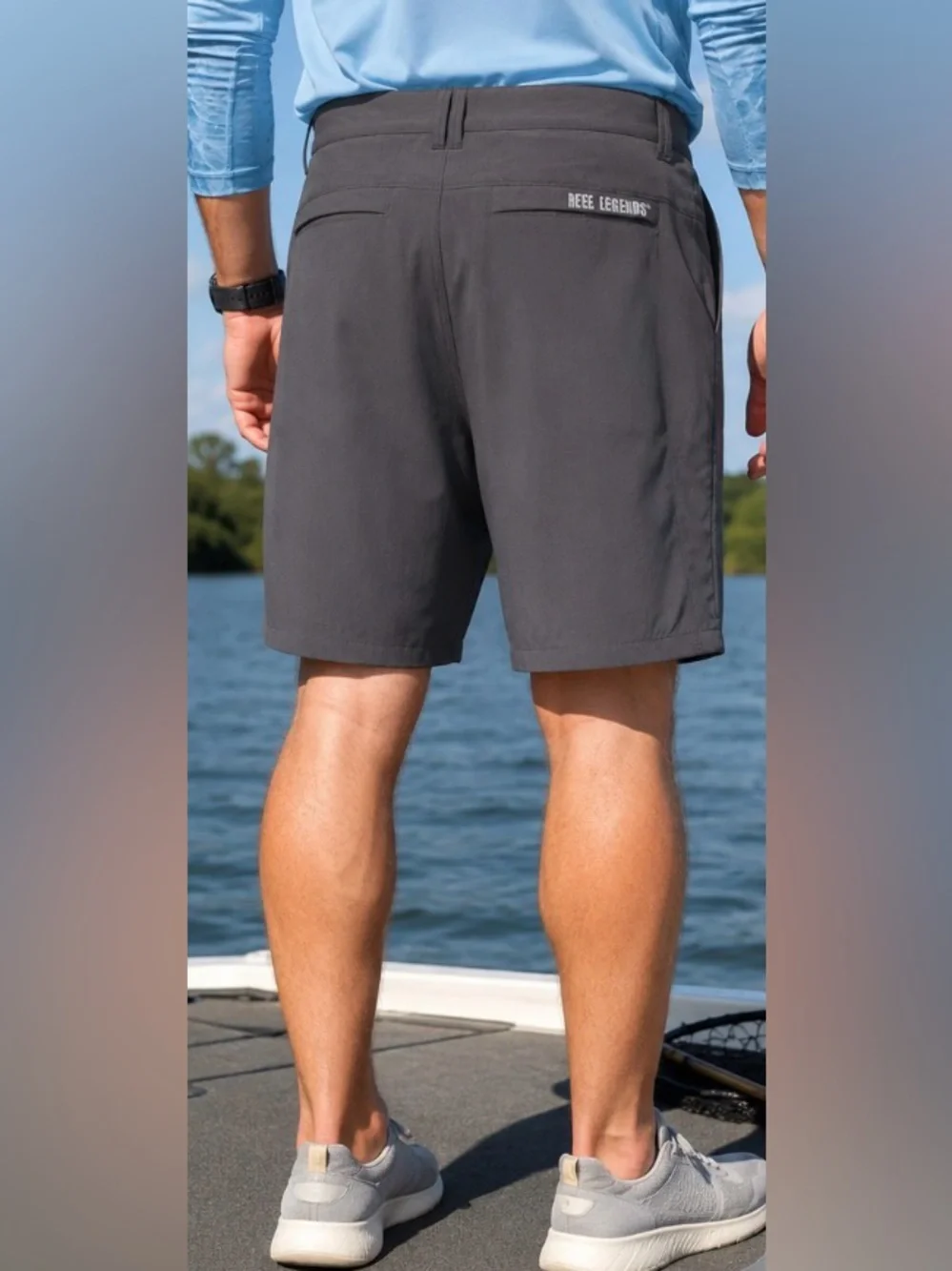 Reel Legends Men’s Size 36 Gray Outdoor Performance Fishing Shorts Quick Dry